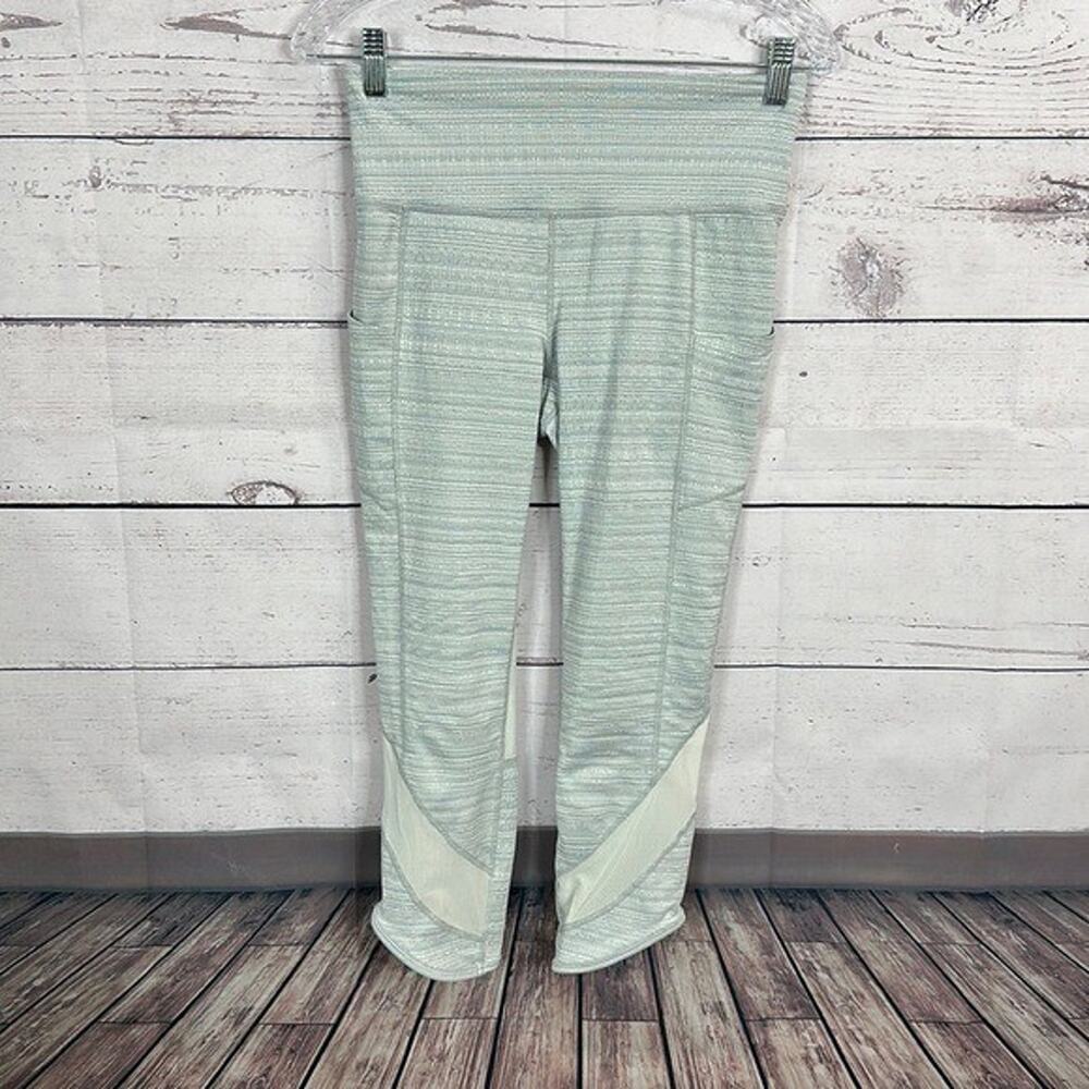 Athleta Leggings Womens Small‎ Gray Mesh Midrise Pockets Textured